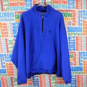 Vintage Champion Quarter Zip Sweater Mens Size XL Blue Polar Fleece 90s